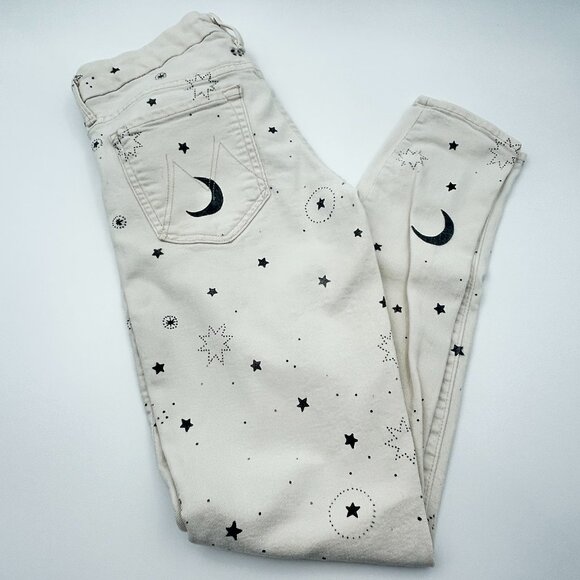 MOTHER Denim - MOTHER Jeans The Looker Moonlight On My Mind Star Print Made in USA 27 Off White